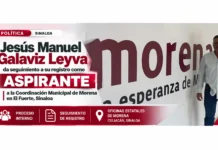 Jesús Manuel Galaviz Leyva da seguimiento a su registro como aspirante a la Coordinación Municipal de Morena en El Fuerte, Sinaloa Jesús Manuel Galaviz Leyva en oficinas estatales de Morena en Sinaloa