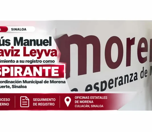 Jesús Manuel Galaviz Leyva da seguimiento a su registro como aspirante a la Coordinación Municipal de Morena en El Fuerte, Sinaloa Jesús Manuel Galaviz Leyva en oficinas estatales de Morena en Sinaloa