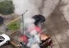Fuego consume un vehículo y daña otro en estacionamiento del IMSS de Mazatlán