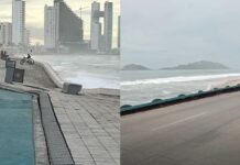 Derrumbó fuerte oleaje parte del malecón de Mazatlán
